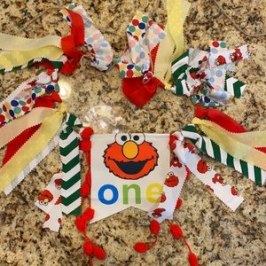 Elmo First Birthday High Chair Decoration. ONE!